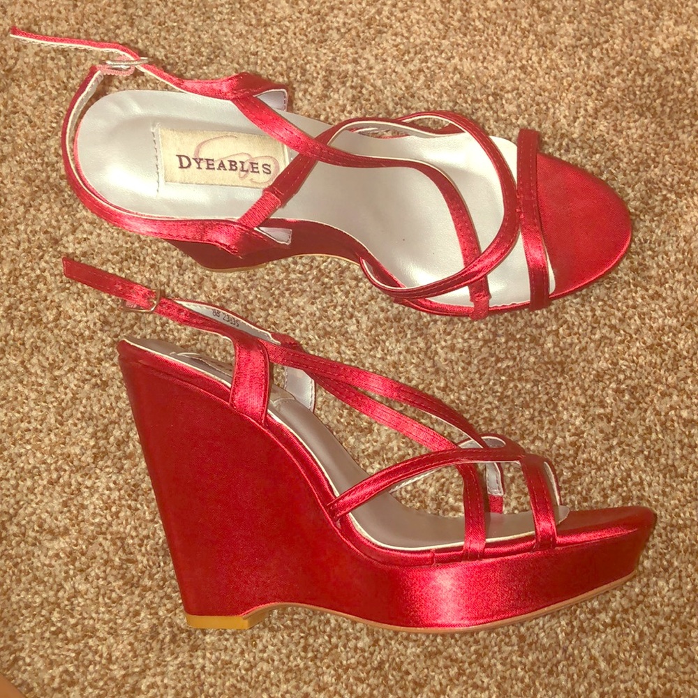 Wedged high heels